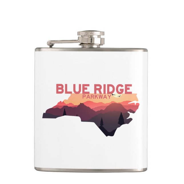Petaca Blue Ridge Parkway North Carolina Map (Anverso)