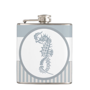 Petaca Blue Seahorse Blue Classic Nautical Elegant
