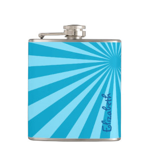 Petaca Blue Sunburst "Add Your Name"
