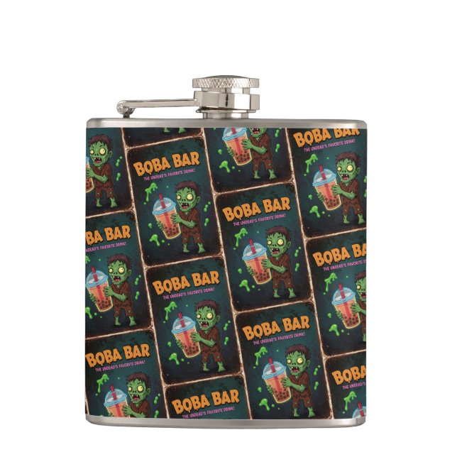 Petaca Boba Bar – The Undead’s Favorite Drink! Flask (Anverso)