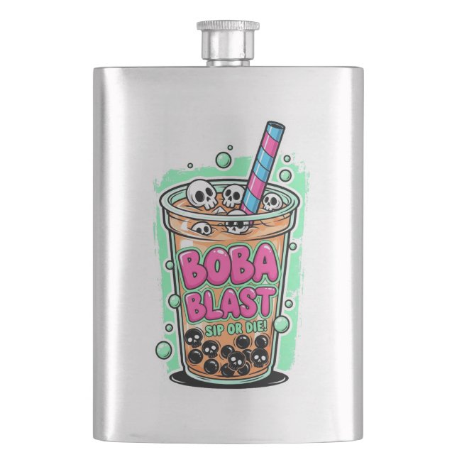 Petaca Boba Blast – ¡Bebe o Muere! Frasco (Anverso)