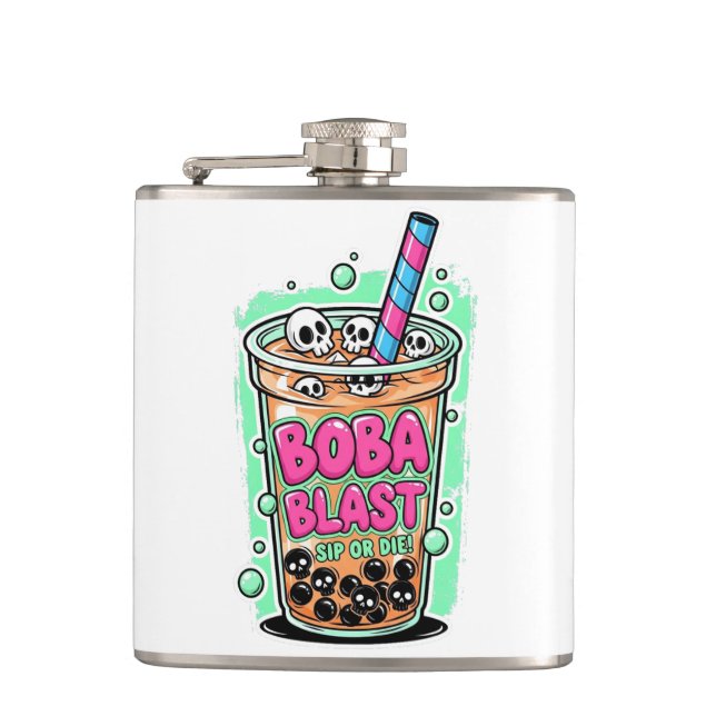 Petaca Boba Blast – ¡Bebe o Muere! Frasco (Anverso)