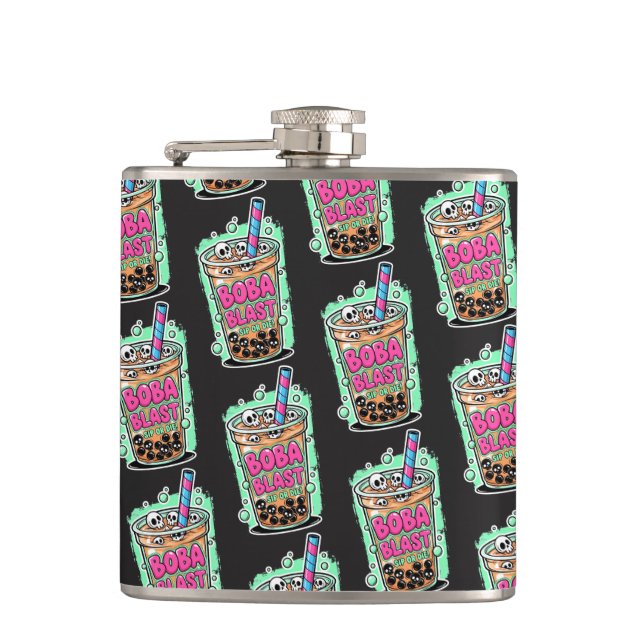 Petaca Boba Blast – Sip or Die! Flask (Anverso)