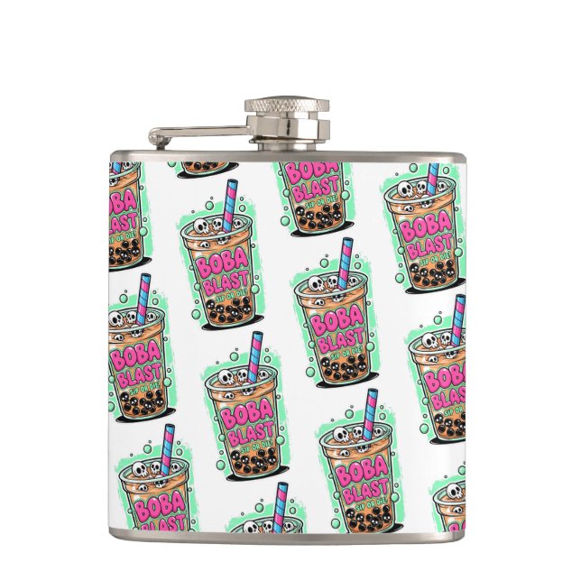Petaca Boba Blast – Sip or Die! Flask (Anverso)