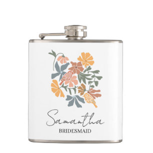 Petaca Boda Boho de flores para damas de honor personaliz
