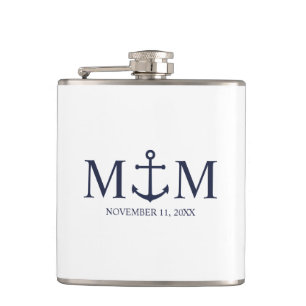 Petaca Boda de Anclaje Azul de la Marina Náutica