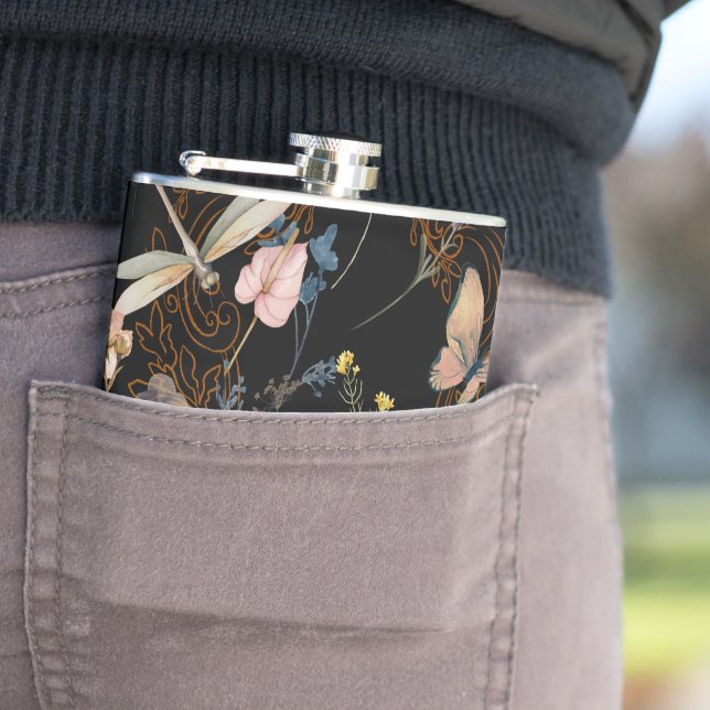 Petaca Boda de jardín de mariposa negra (In Situ)