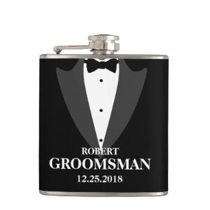Petaca Boda de Mens Tuxedo y Groomsmen