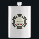 Petaca Boda de novia del Black Cream Casino Poker Chip<br><div class="desc">Muéstrale a sus damas de honor lo mucho que aprecia que estén en su boda dándoles este fabuloso matraz personalizado de póquer blanco y negro con su nombre en él.</div>