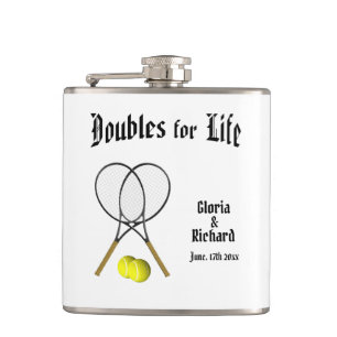 Petaca Boda de tenis en Doubles for Life