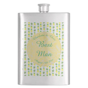 Petaca Boda de verano tropical Piña y hojas de palmera