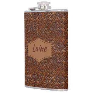 Petaca Boda Faux Tooled Leather Look