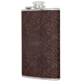 Petaca Boda Faux Tooled Leather Look