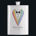 Petaca Boda Groom Groomsman Gay Rainbow Tuxedo<br><div class="desc">Boda Groom Groomsman Gay Rainbow Tuxedo Flask</div>