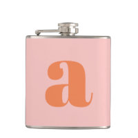Boda Letra Inicial Monograma Moderno Rosa Naranja