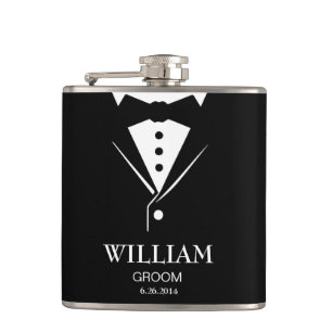 Petaca Boda Mens Groom y Groomsmen Tuxedo