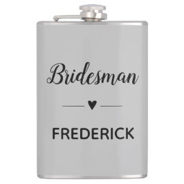 Petaca Boda negro gris bridesman personalizado