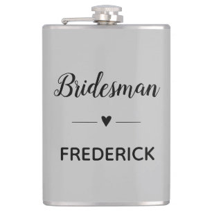 Petaca Boda negro gris bridesman personalizado