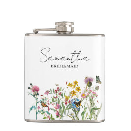 Petaca Bodas de flores silvestres personalizadas para dam