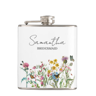 Petaca Bodas de flores silvestres personalizadas para dam