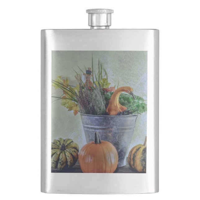 Petaca Bodegón de otoño con calabazas, flores (Anverso)