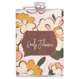 Petaca Boho Floral Custom Name
