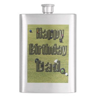 Petaca Bolos de hierba papá cumpleaños feliz, matamoscas 