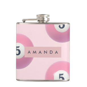 Petaca Bolsa de Billiard Pastel Pink Número 5 Personaliza