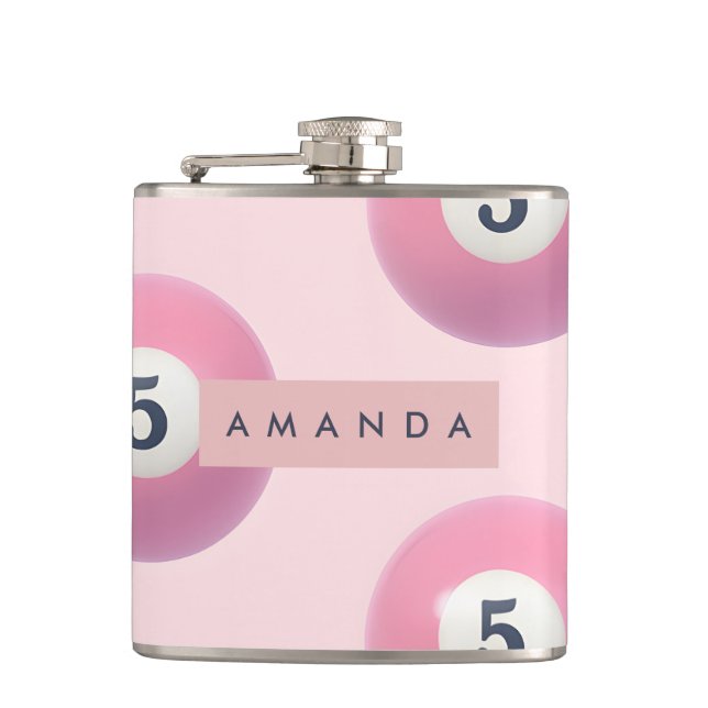 Petaca Bolsa de Billiard Pastel Pink Número 5 Personaliza (Anverso)