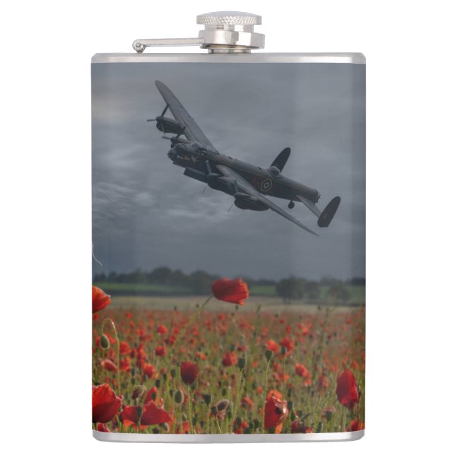 Petaca Bombardero De Lancaster Por Un Campo De Adormidera (Anverso)