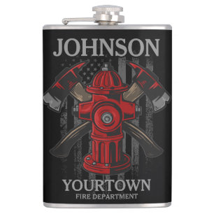 Petaca Bombero NAME Departamento de Bomberos Hidrante Ban