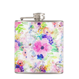 Petaca Bonito acuarela diseño de pintura de mano floral