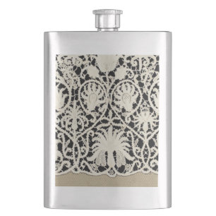 Petaca Bonito clásico blanco de línea de encaje antiguo b