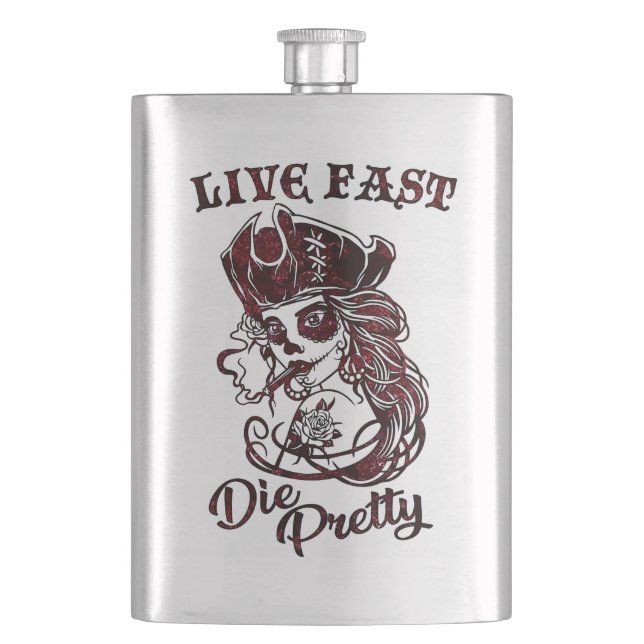 Petaca Bonito de muerte rápida de pirata gótica (Anverso)