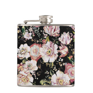Petaca bonito elegante giratoria moda rosa negro floral