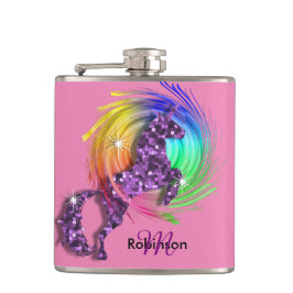 Petaca Bonito Fantasy Rainbow Unicorn Personalizado
