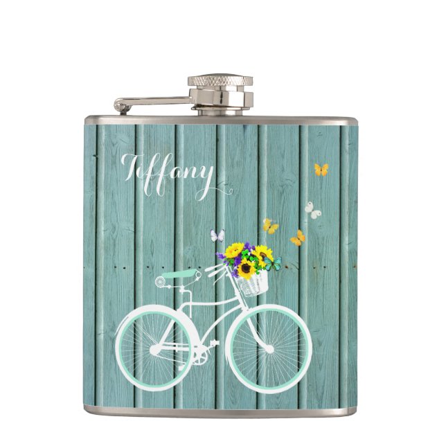 Petaca Bonito Mint Green Wood Look Bebe Flask (Anverso)