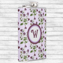 Bonito violeta y floral con cepas iniciales