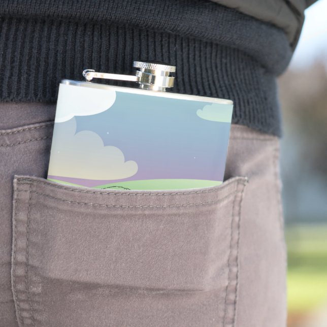 Petaca Bono búfalo americano en un campo verde (In Situ)