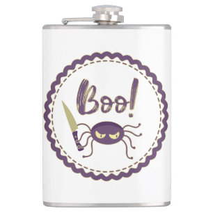 Petaca Boo divertido personaje de araña de Halloween mano