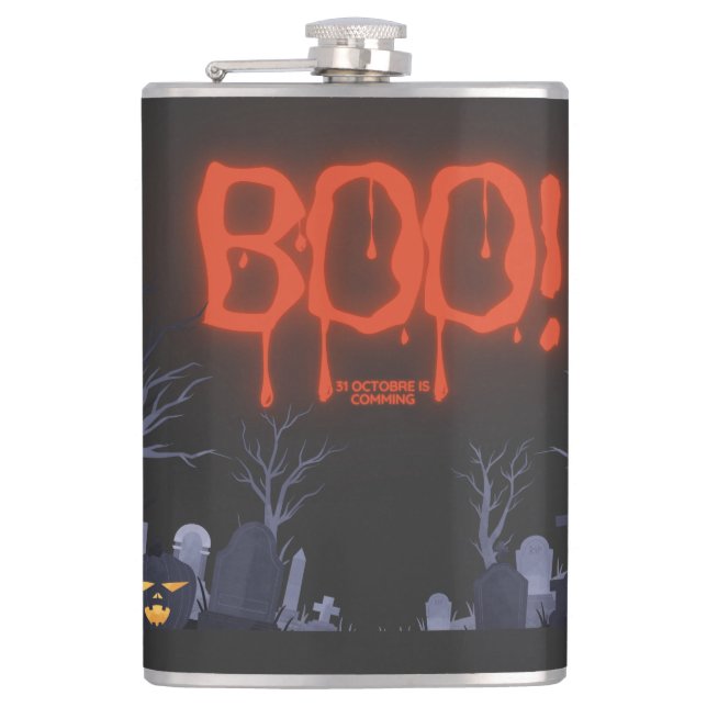 Petaca Boo Halloween Spookeen Night Graveyard Pumpkin (Anverso)