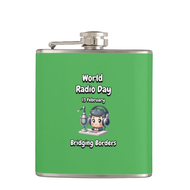Petaca Bordes de puente. Día Mundial de la Radio. (Anverso)