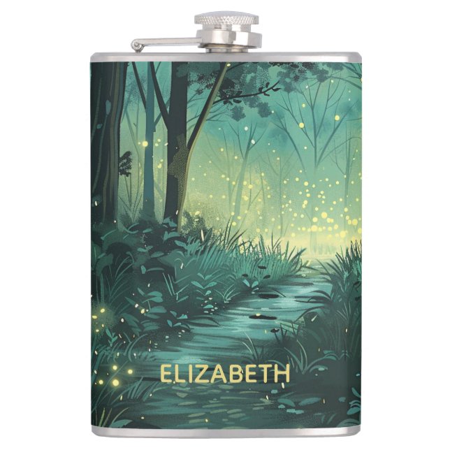 Petaca Bosque Fairy Light personalizado (Anverso)