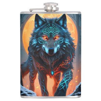 Petaca Bosque onlit de lobo celta