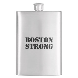 Petaca "Boston Strong" negro inoxidable