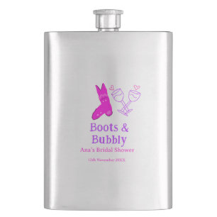 Petaca Botas y champán burbujeante botella despedida de s