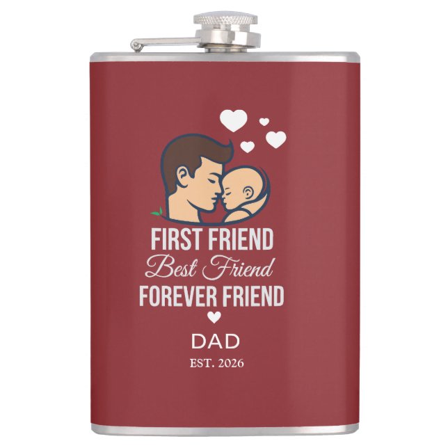 Petaca Botella de agua personalizada para papá (Anverso)