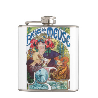 Petaca botella metálica del diseño del vintage del arte