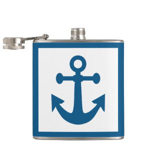 Petaca Botellas de nombre personalizadas de Ancla Náutica