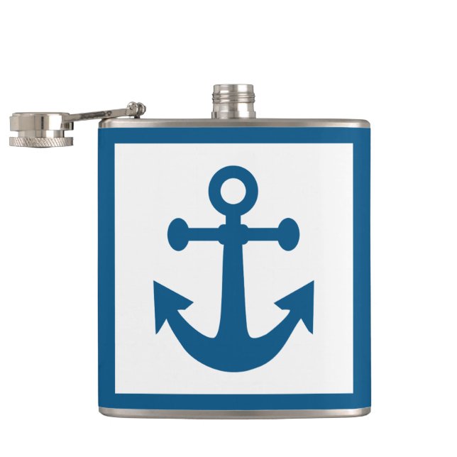 Petaca Botellas de nombre personalizadas de Ancla Náutica (Abierto)